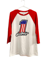 Load image into Gallery viewer, Schauland Performance America #1 Logo Baseball Tee (Red Sleeve)
